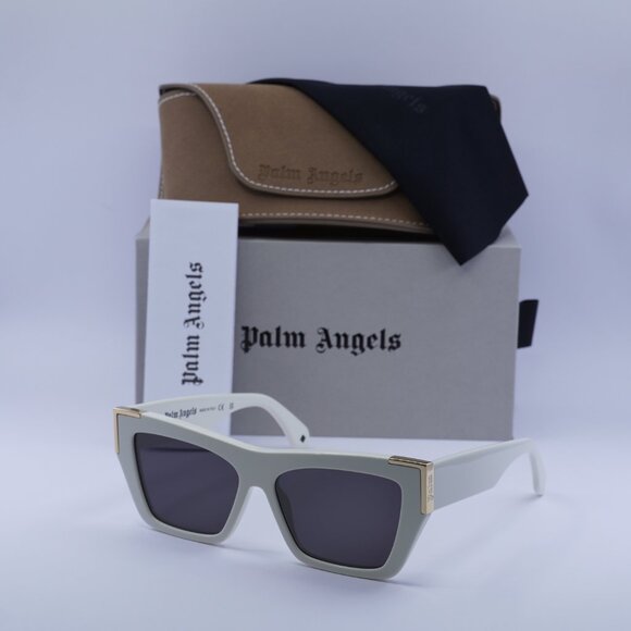 Palm Angels PERI099 HOLLYWOOD 0107 Cat Eye Sunglasses - White/Dark Grey - Picture 5 of 11